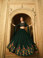 Gorgeous Green Color Lehenga Choli For Wedding Occasion - Joshindia