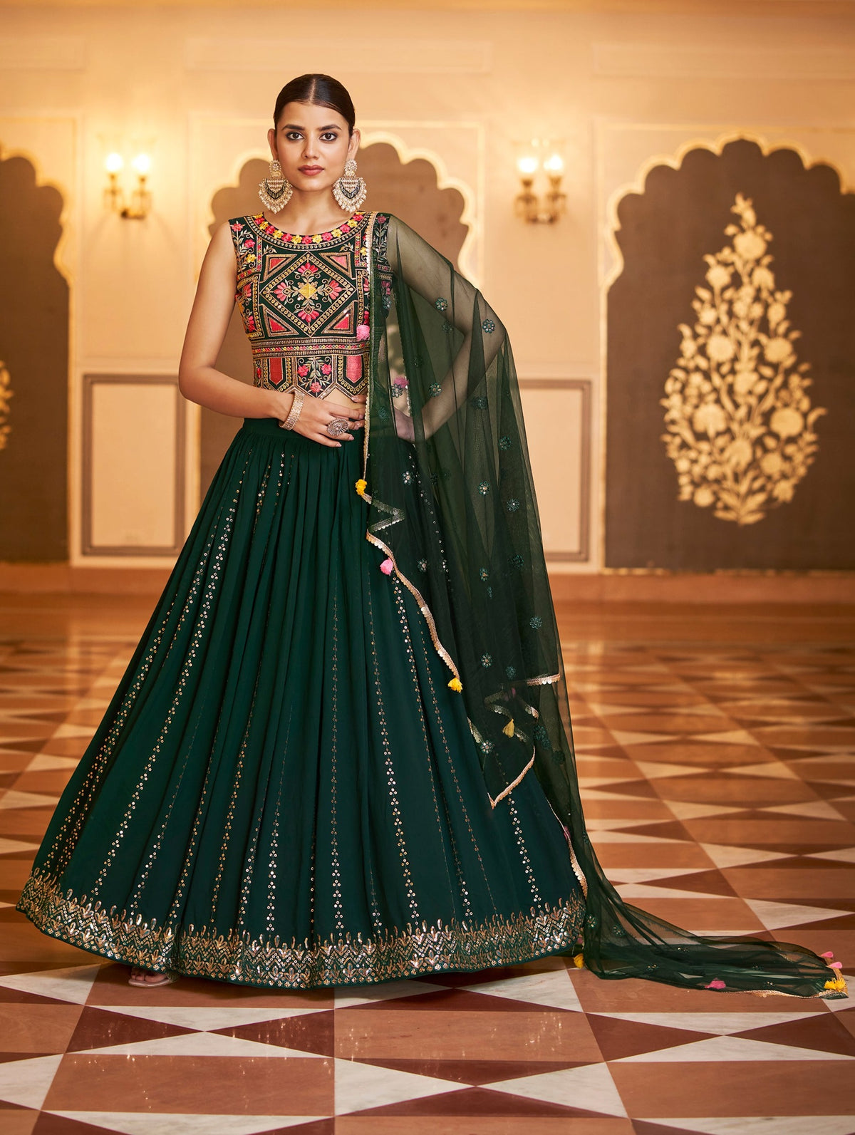 Amazing Green Color Lehenga Choli For Wedding - Joshindia