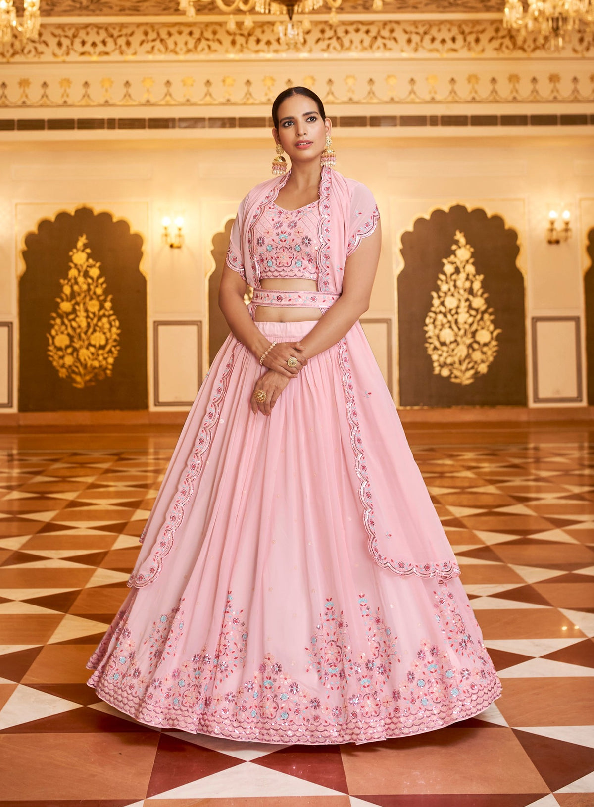 Amazing Pink Color Lehenga Choli For Wedding - Joshindia