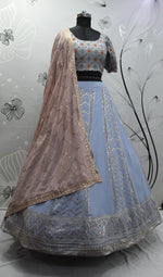 Amazing Powder Blue Color Lehenga Choli For Wedding - Joshindia