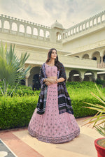 Dusty Pink Color Designer Embroidered Sequince Work Lehenga Choli - Joshindia