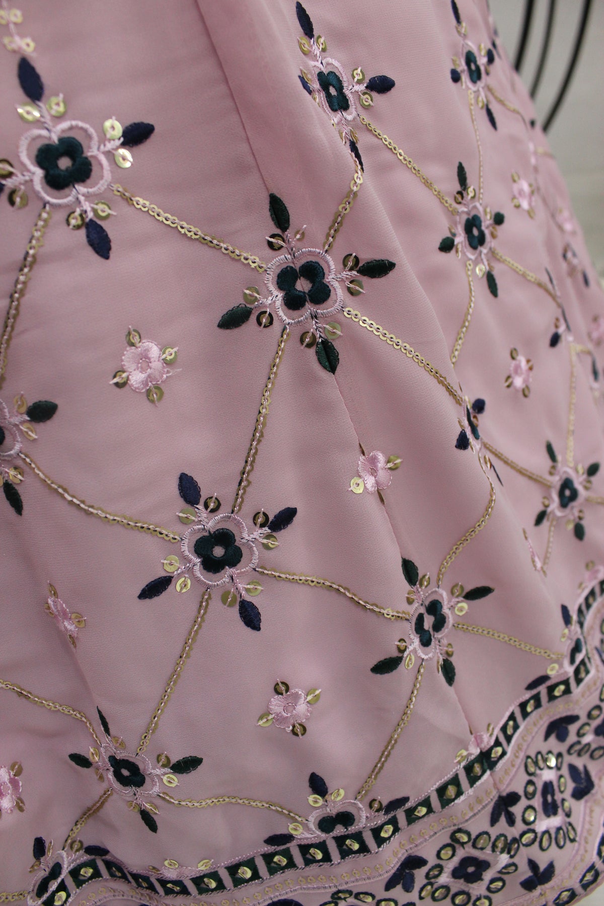 Dusty Pink Color Designer Embroidered Sequince Work Lehenga Choli - Joshindia