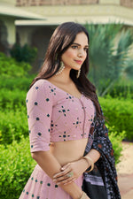 Dusty Pink Color Designer Embroidered Sequince Work Lehenga Choli - Joshindia