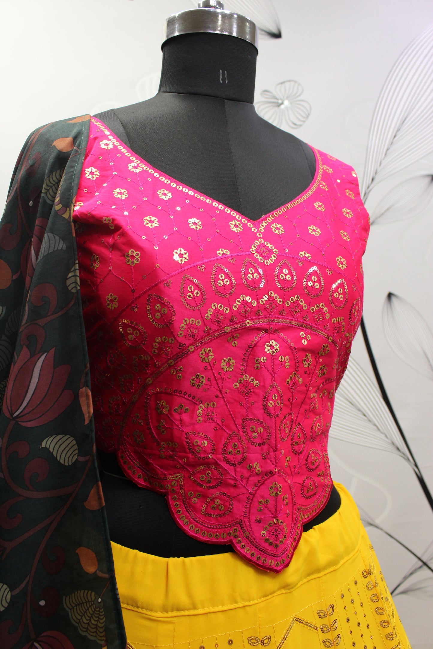 Dusty Yellow Color Designer Embroidered Sequince Work Lehenga Choli