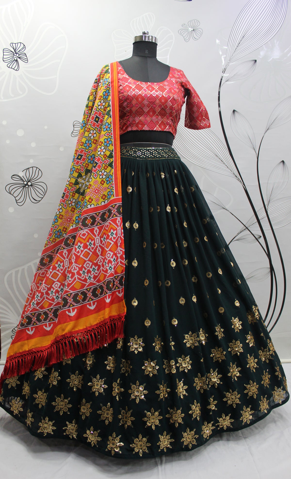 Green Color Designer Embroidered Sequince Work Lehenga Choli - Joshindia