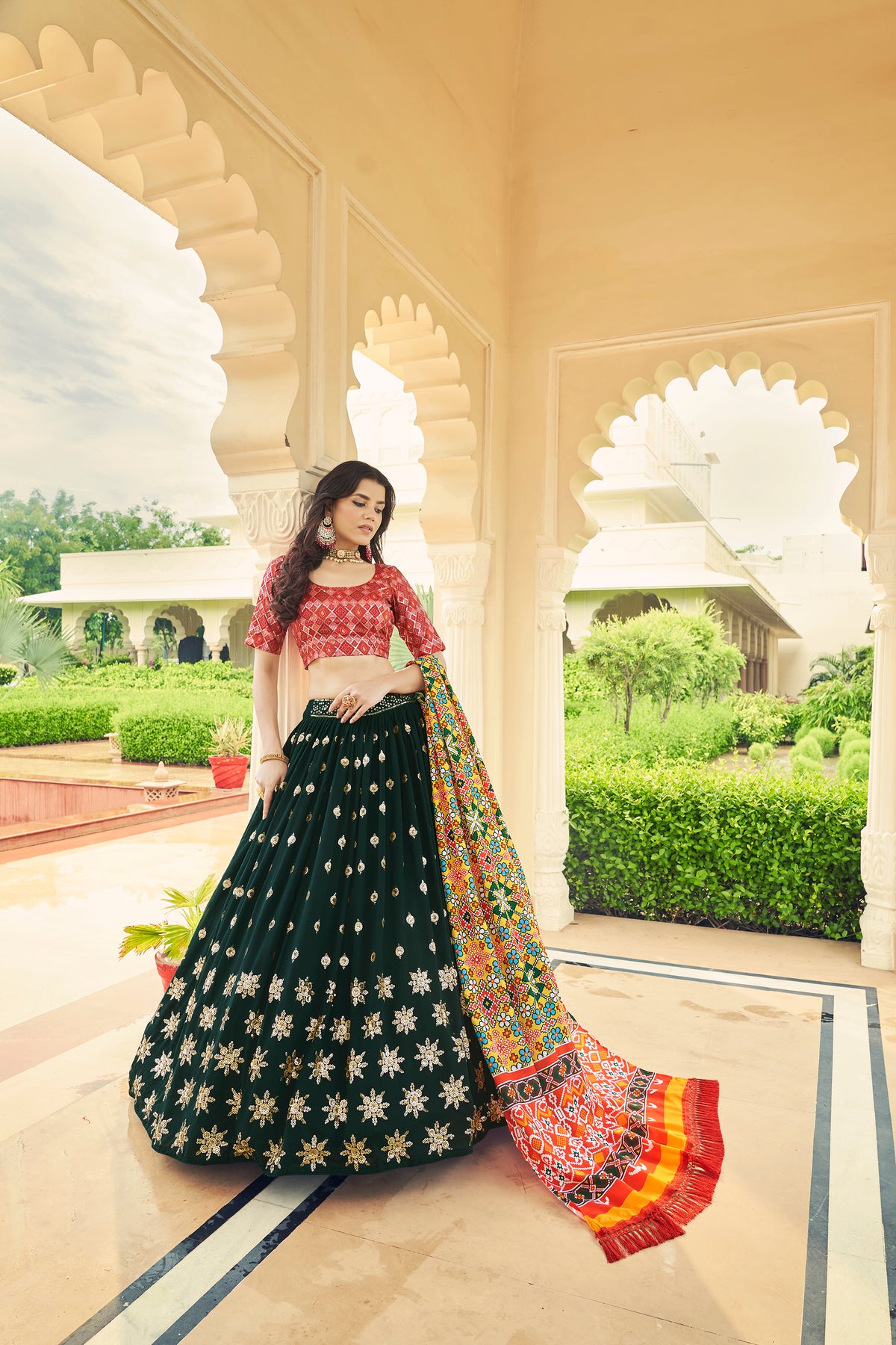 Green Color Designer Embroidered Sequince Work Lehenga Choli - Joshindia
