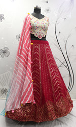 Deep Pink Color Designer Embroidered Sequince Work Lehenga Choli - Joshindia