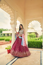 Deep Pink Color Designer Embroidered Sequince Work Lehenga Choli - Joshindia