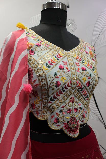 Deep Pink Color Designer Embroidered Sequince Work Lehenga Choli
