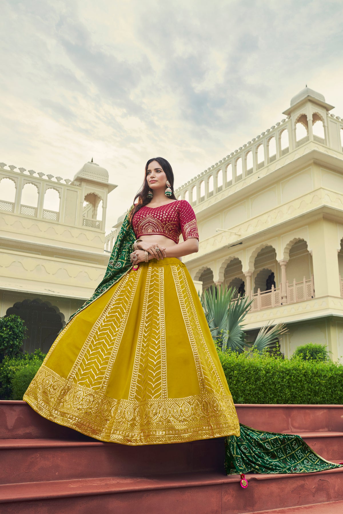 Flourecent Green Color Designer Embroidered Sequince Work Lehenga Choli - Joshindia