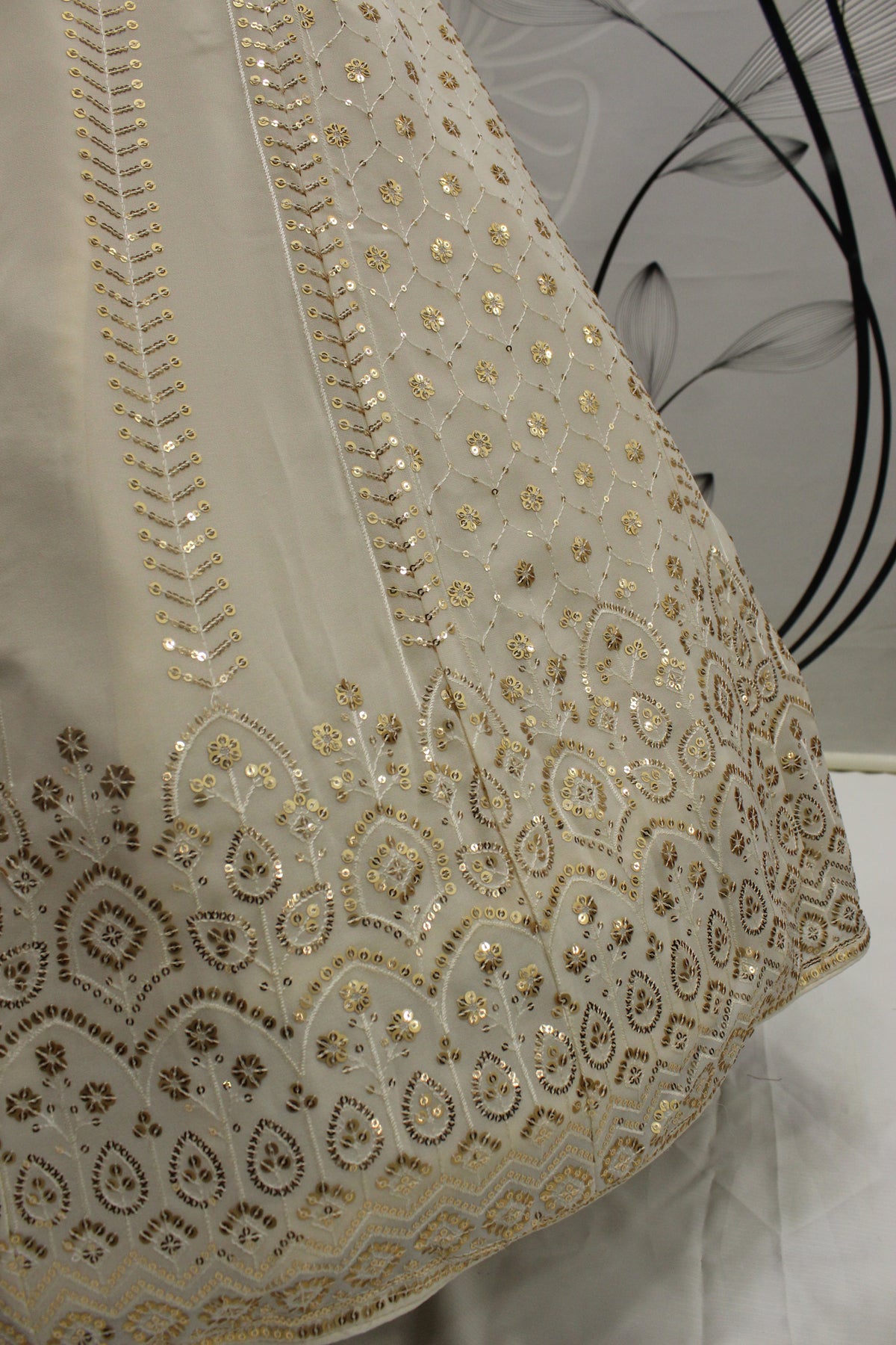 Beige Color Designer Embroidered Sequince Work Lehenga Choli - Joshindia