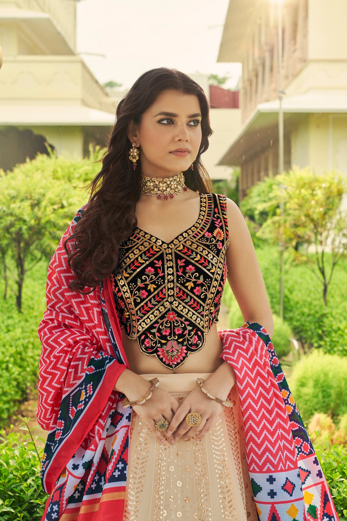 Beige Color Designer Embroidered Sequince Work Lehenga Choli - Joshindia