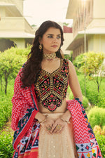 Beige Color Designer Embroidered Sequince Work Lehenga Choli - Joshindia