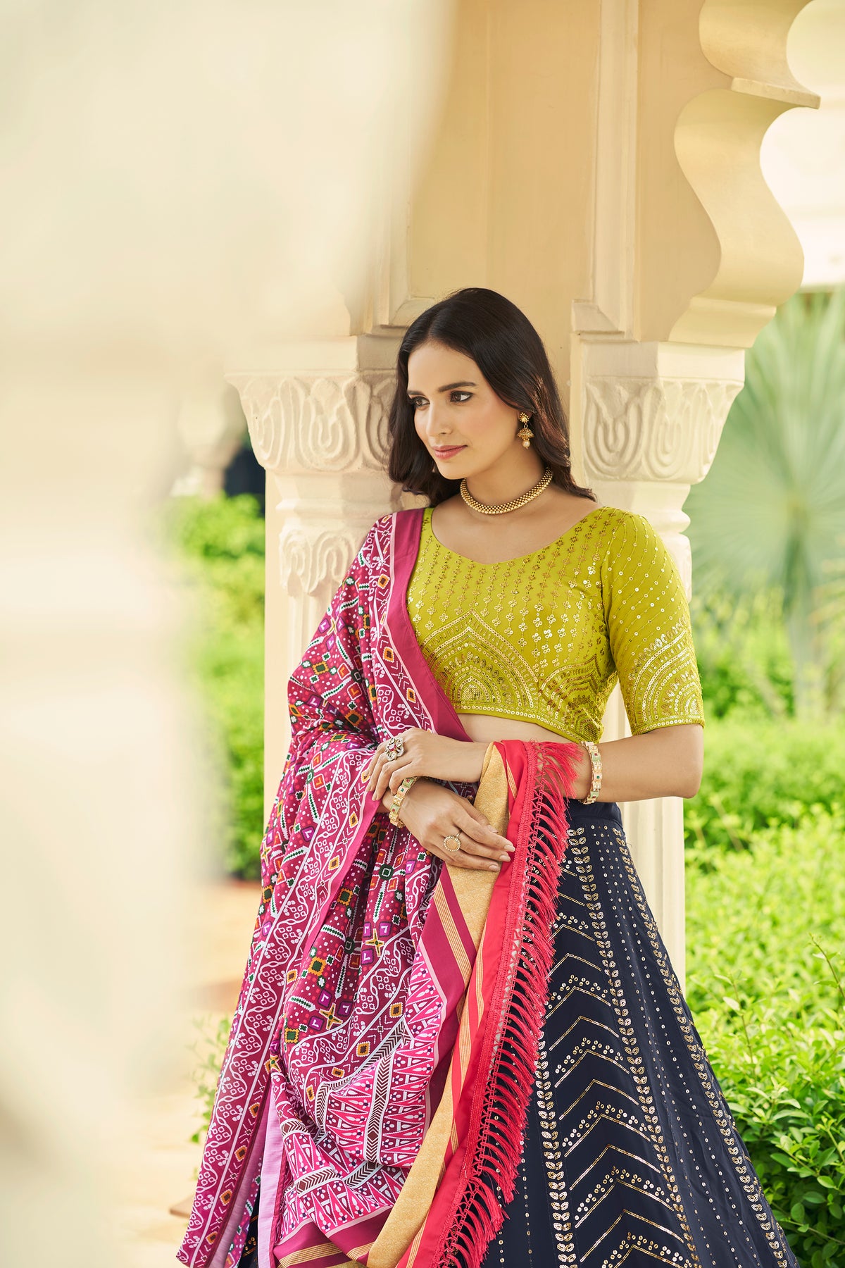 Navy Blue Color Designer Embroidered Sequince Work Lehenga Choli - Joshindia