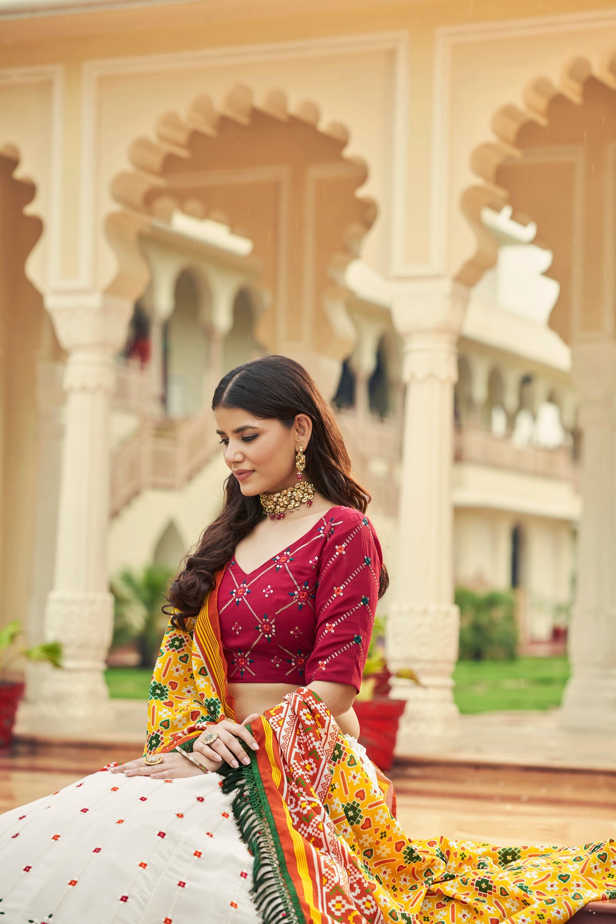 White Color Designer Embroidered Sequince Work Lehenga Choli - Joshindia