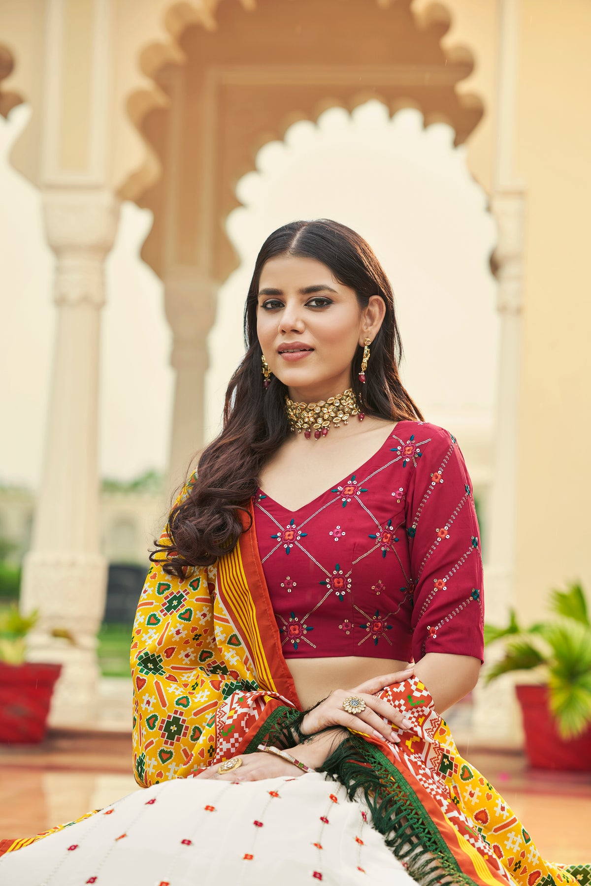 White Color Designer Embroidered Sequince Work Lehenga Choli - Joshindia