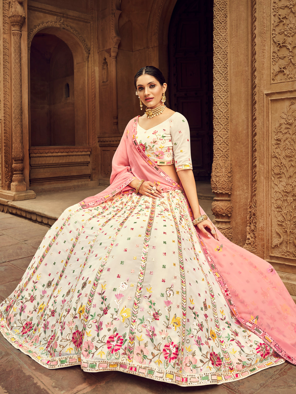 Attractive Beige Color Designer Lehenga Choli Buy Now - Joshindia