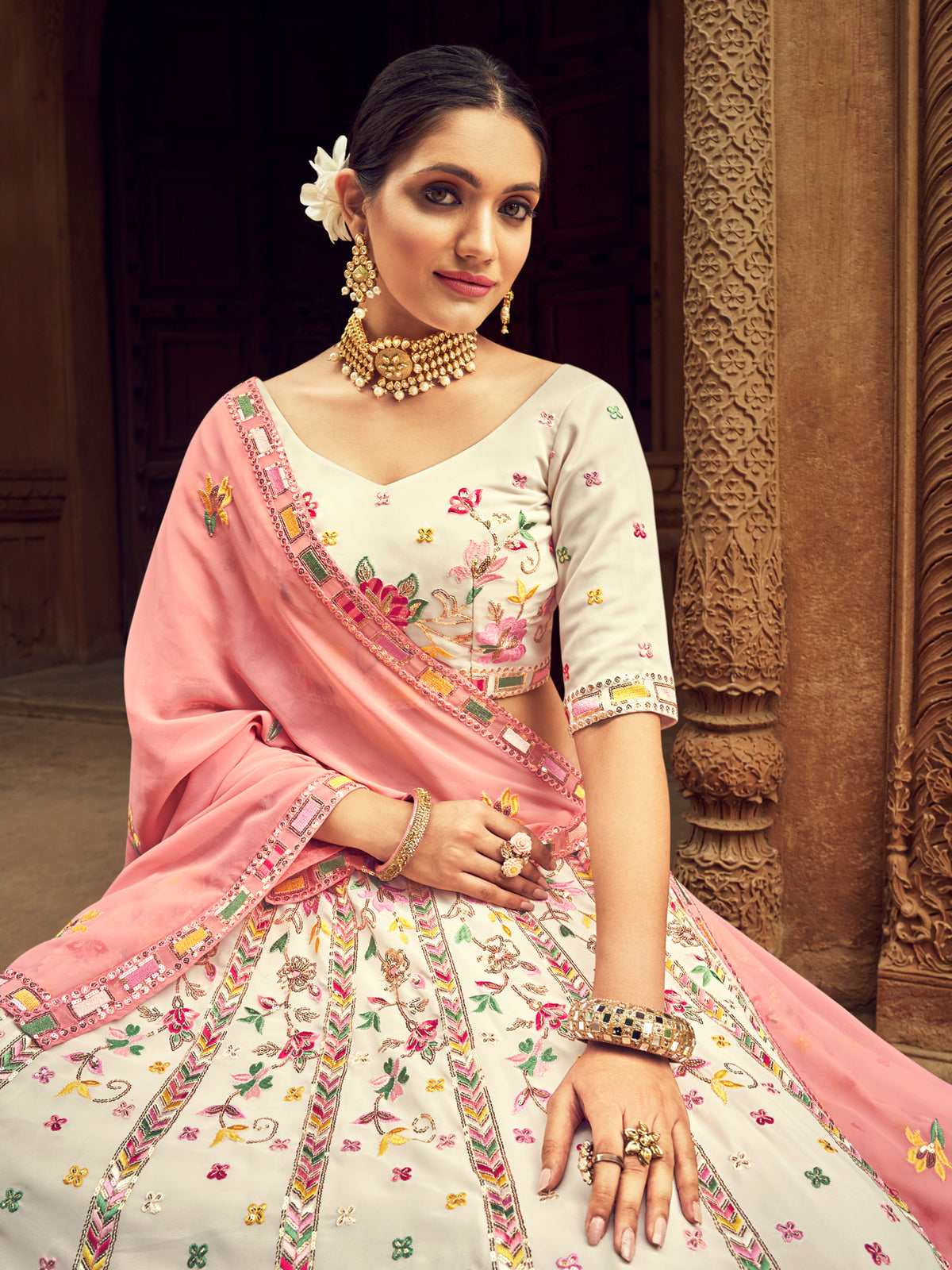 Attractive Beige Color Designer Lehenga Choli Buy Now - Joshindia