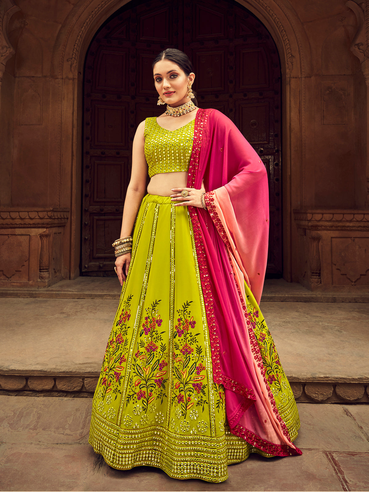 Fancy Flourecent Green Color Designer Lehenga Choli Buy Now - Joshindia