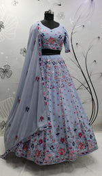 Stunning Sky Color Designer Lehenga Choli Buy Now - Joshindia
