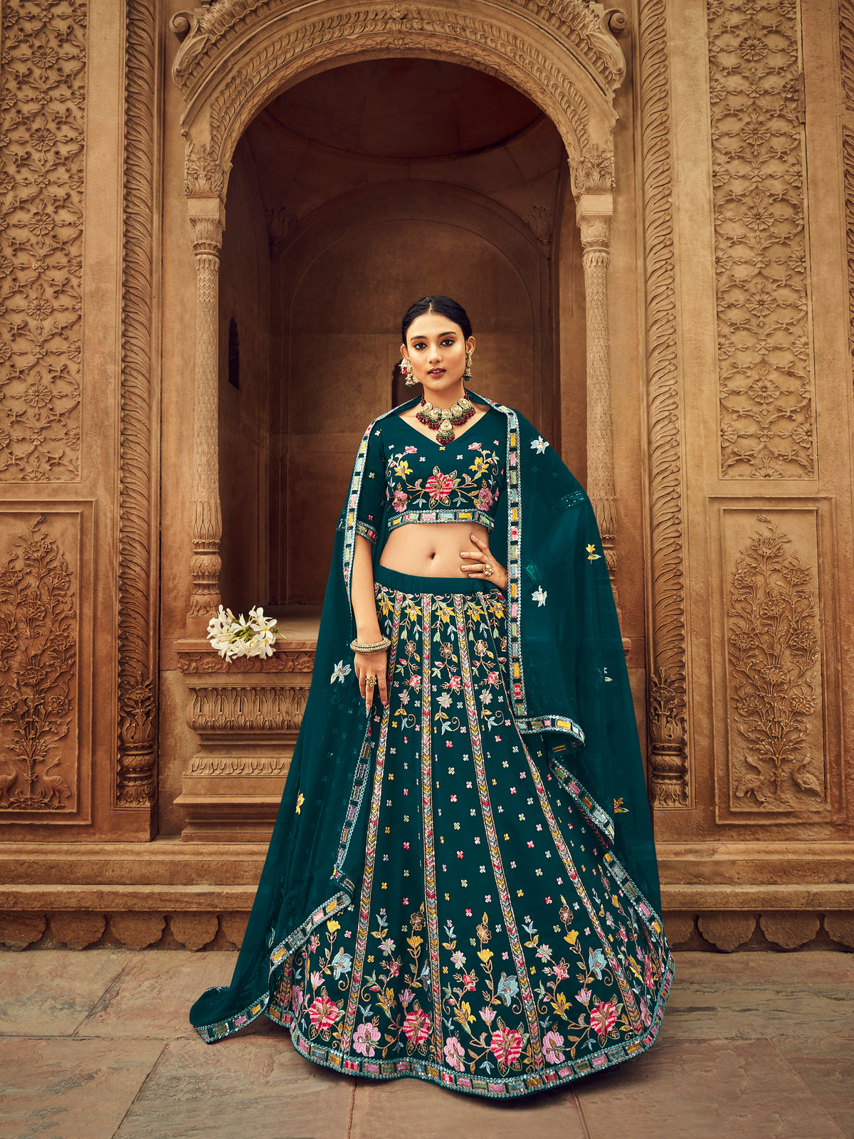 Trendy Teal Color Designer Lehenga Choli Buy Now - Joshindia