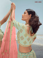 New Designer Pista Green Color Lehenga Choli For Woman - Joshindia