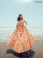 Designer Peach Color Lehenga Choli For Woman - Joshindia