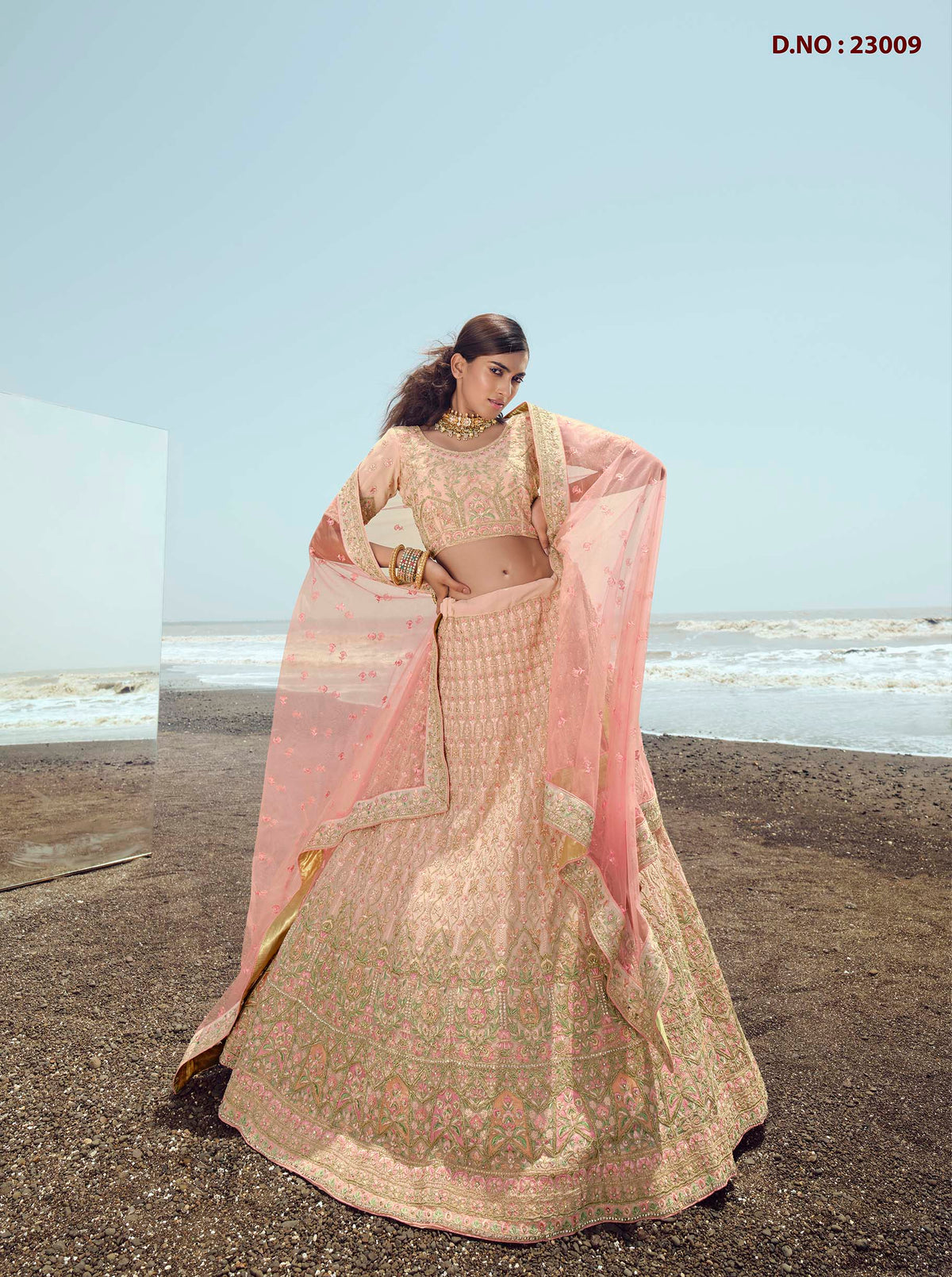 Latest Designer Peach Color Lehenga Choli For Woman - Joshindia