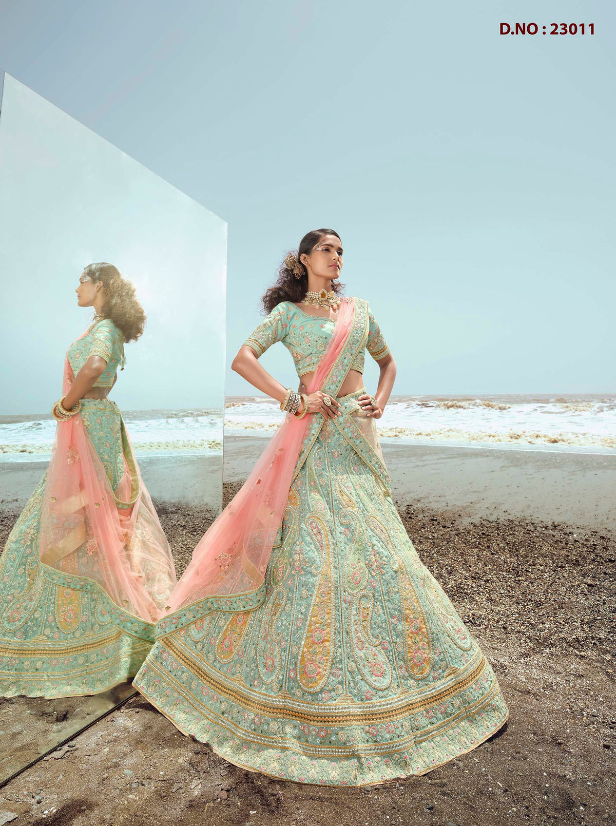 Latest Designer Turquoise Color Lehenga Choli For Woman - Joshindia
