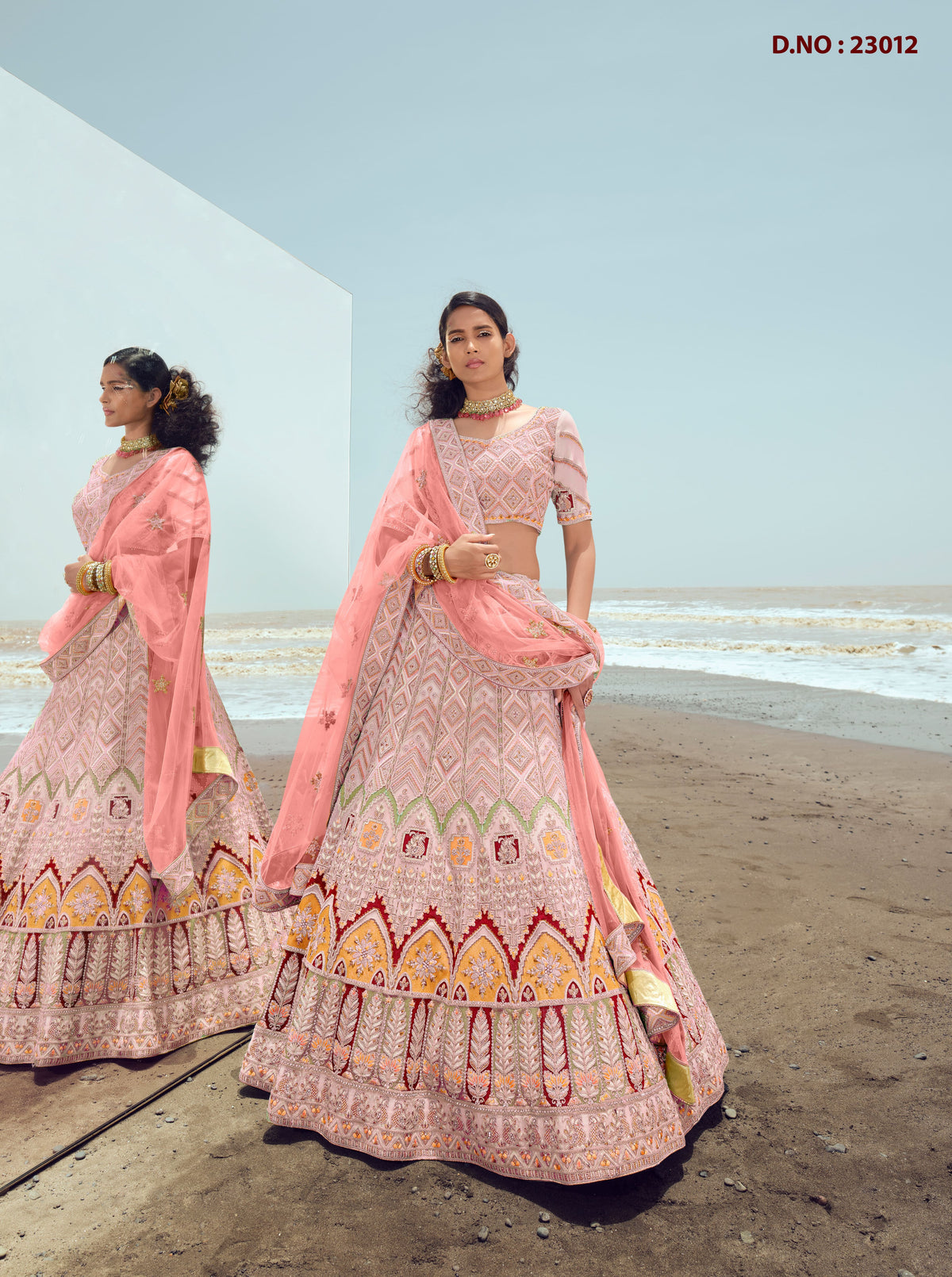 Latest Peach Color Lehenga Choli For Woman - Joshindia