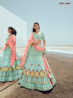 Latest Turquoise Color Lehenga Choli For Woman - Joshindia