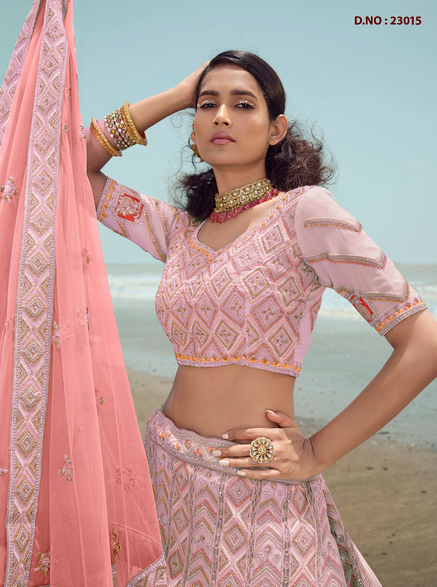 Latest Designer Pink Color Lehenga Choli For Woman