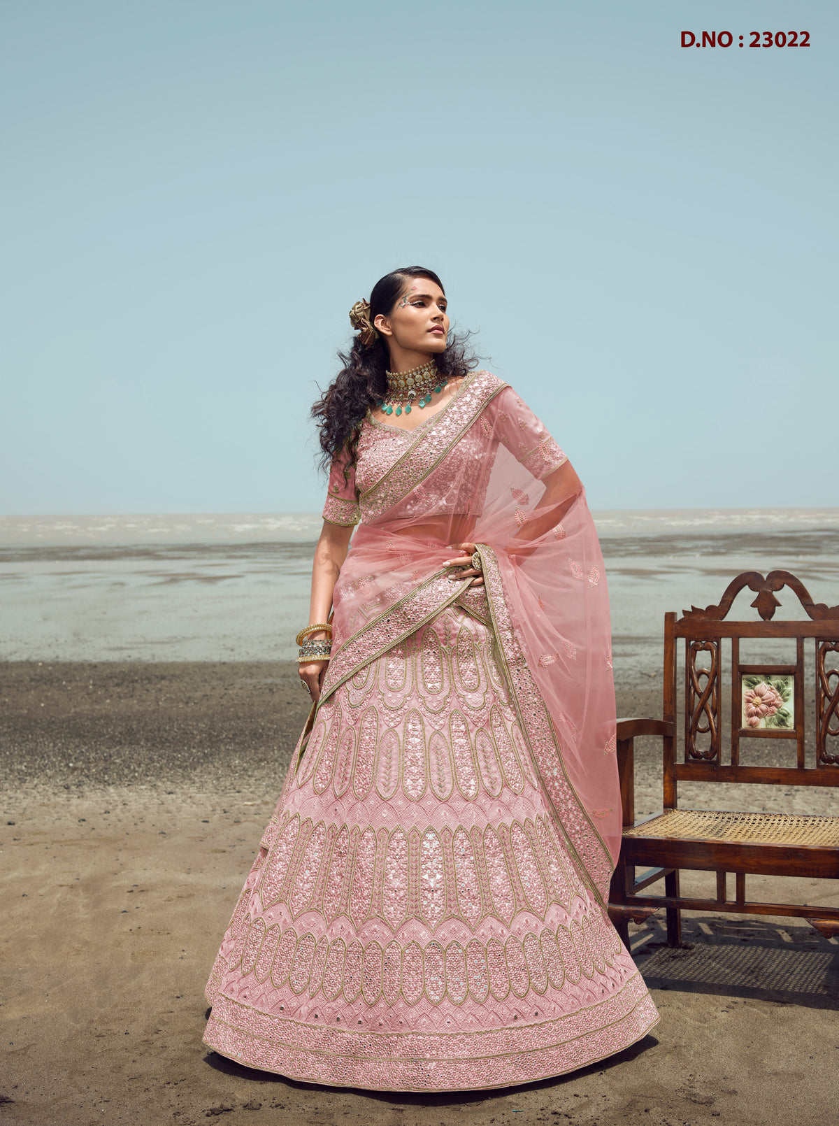 Peach Color Lehenga Choli For Wedding Look - Joshindia