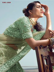 New Designer Green Color Lehenga Choli For Woman - Joshindia