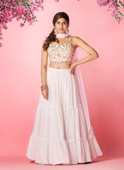 Beautiful White color lehenga at affordable price - Joshindia