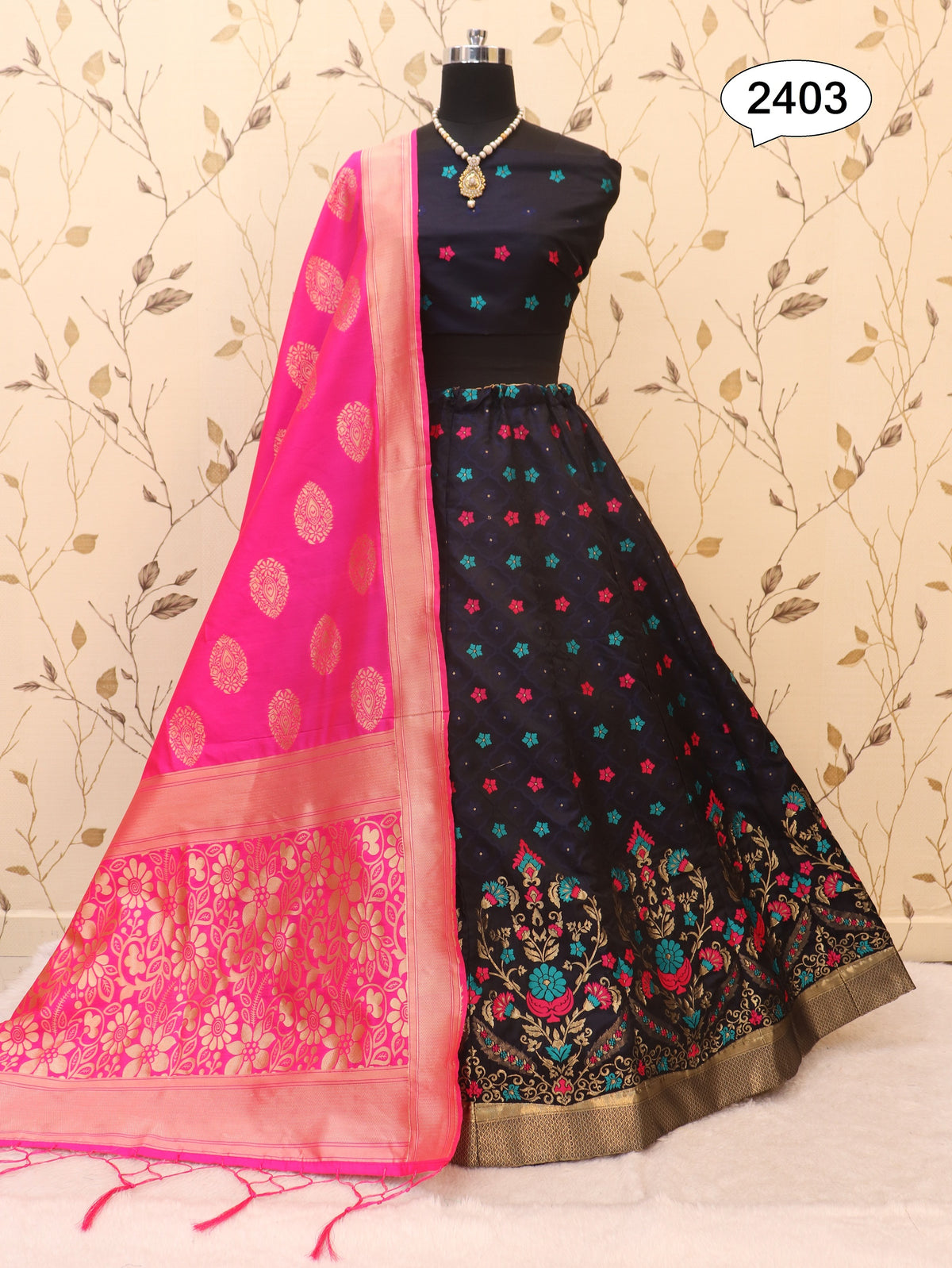 buy black banarasi lehenga choli online - Joshindia
