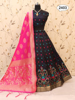 buy black banarasi lehenga choli online - Joshindia