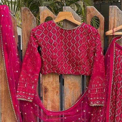 Rani pink color attractive lehenga choli design buy now