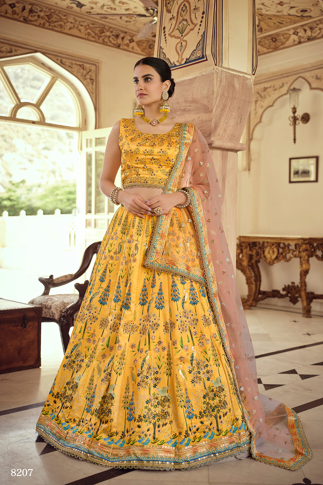 Masturd Color Gota Silk Lehenga Choli With Dupatta For Haldi Look - Joshindia
