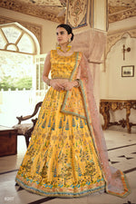 Masturd Color Gota Silk Lehenga Choli With Dupatta For Haldi Look - Joshindia