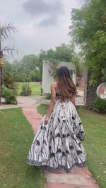 White color fancy designer gown for Party functions