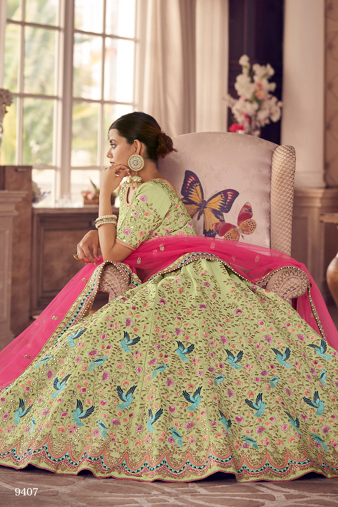 Trendy Pista Green Designer Lehenga Choli Buy Now - Joshindia