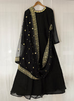 Black Color Georgette Designer Kurta Set - Joshindia