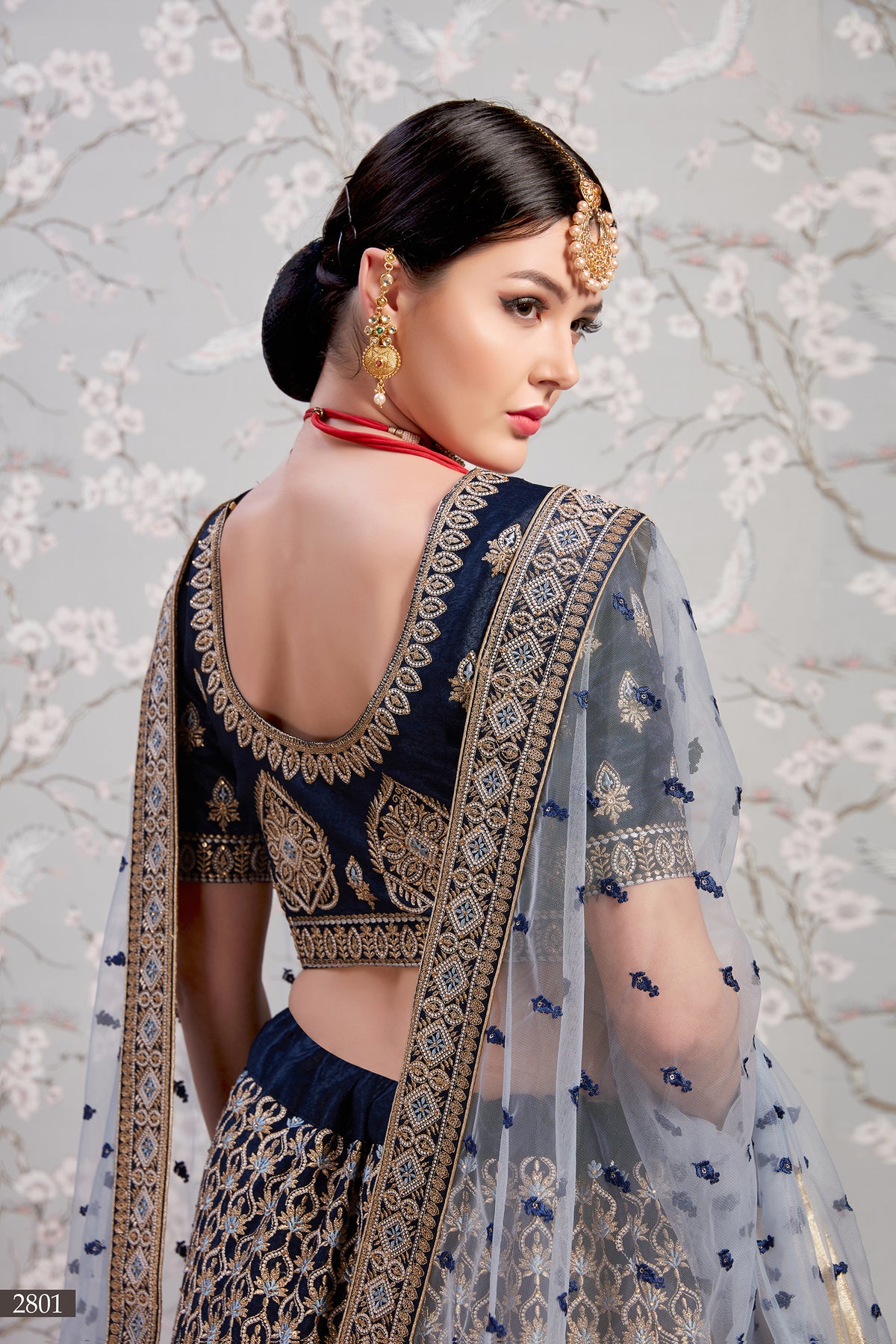Buy navy blue color heavy designer lehenga choli online - Joshindia