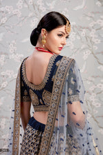 Buy navy blue color heavy designer lehenga choli online - Joshindia