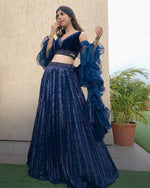 Navy Blue Color designer Lehenga Choli - Joshindia