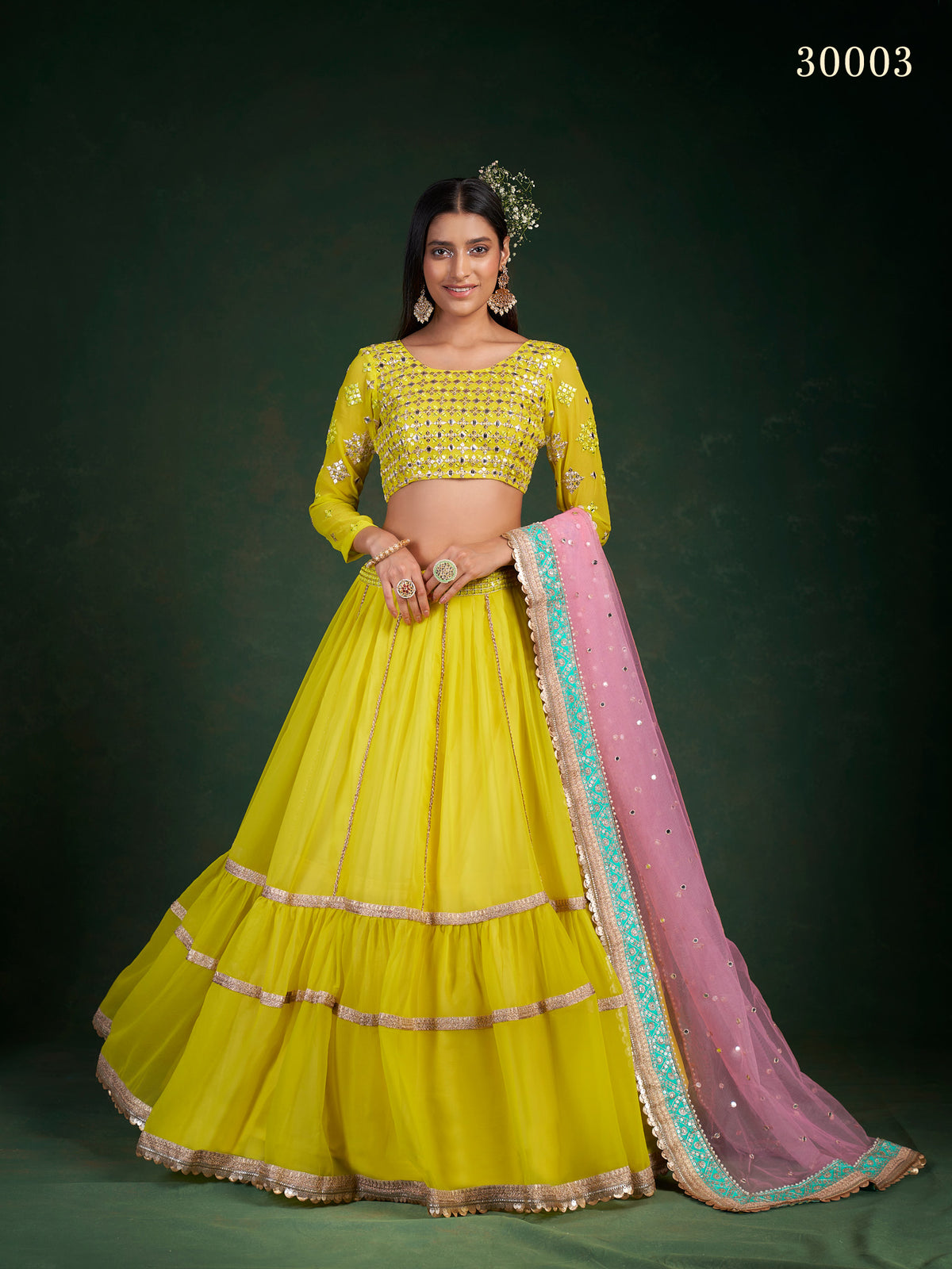 Latest Lime Yellow Color Designer Lehenga Choli Buy Now - Joshindia