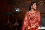 red color pure silk banarasi saree - Joshindia