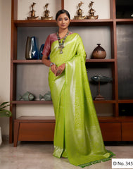 buy beautiful yellow color banarasi jacquard saree online - Joshindia