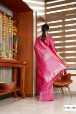 buy pink color pure silk banarasi saree - Joshindia